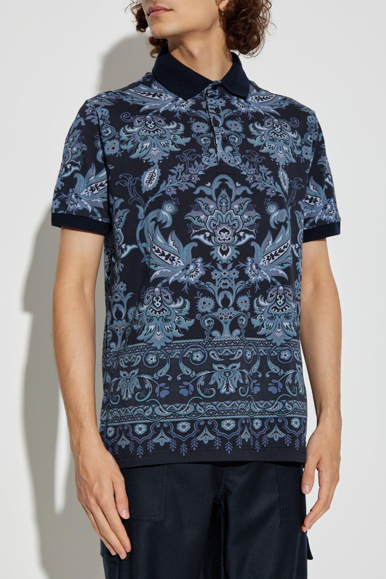 Tシャツ・カットソー ETRO SS25 Etro T-shirts and Polos (MRMD0006 AJ264W0800) Etro men's crew-neck cotton T-shirt with floral pattern